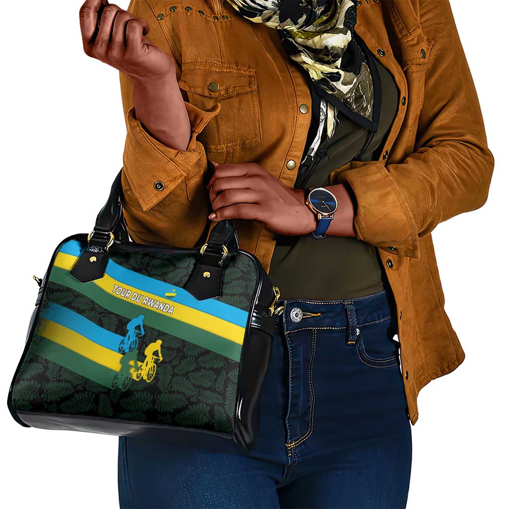 Rwanda Shoulder Handbag with Tour du Rwanda Cycling Race Flag Stripe Spirit
