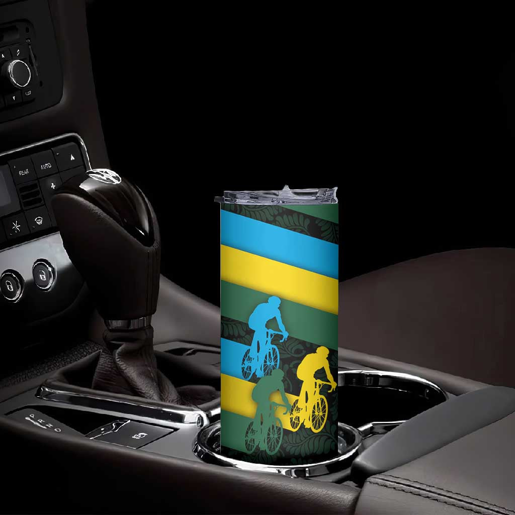 Rwanda Skinny Tumbler with Tour du Rwanda Cycling Race Flag Stripe Spirit