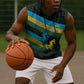 Rwanda Sleeveless Hoodie with Tour du Rwanda Cycling Race Flag Stripe Spirit - African Pride