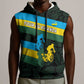 Rwanda Sleeveless Hoodie with Tour du Rwanda Cycling Race Flag Stripe Spirit - African Pride