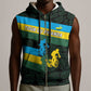 Rwanda Sleeveless Zip Hoodie with Tour du Rwanda Cycling Race Flag Stripe Spirit - African Pride