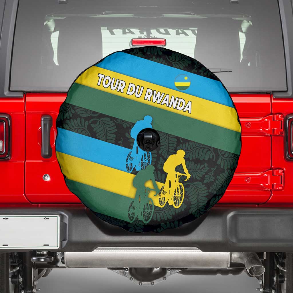 Rwanda Spare Tire Cover with Tour du Rwanda Cycling Race Flag Stripe Spirit