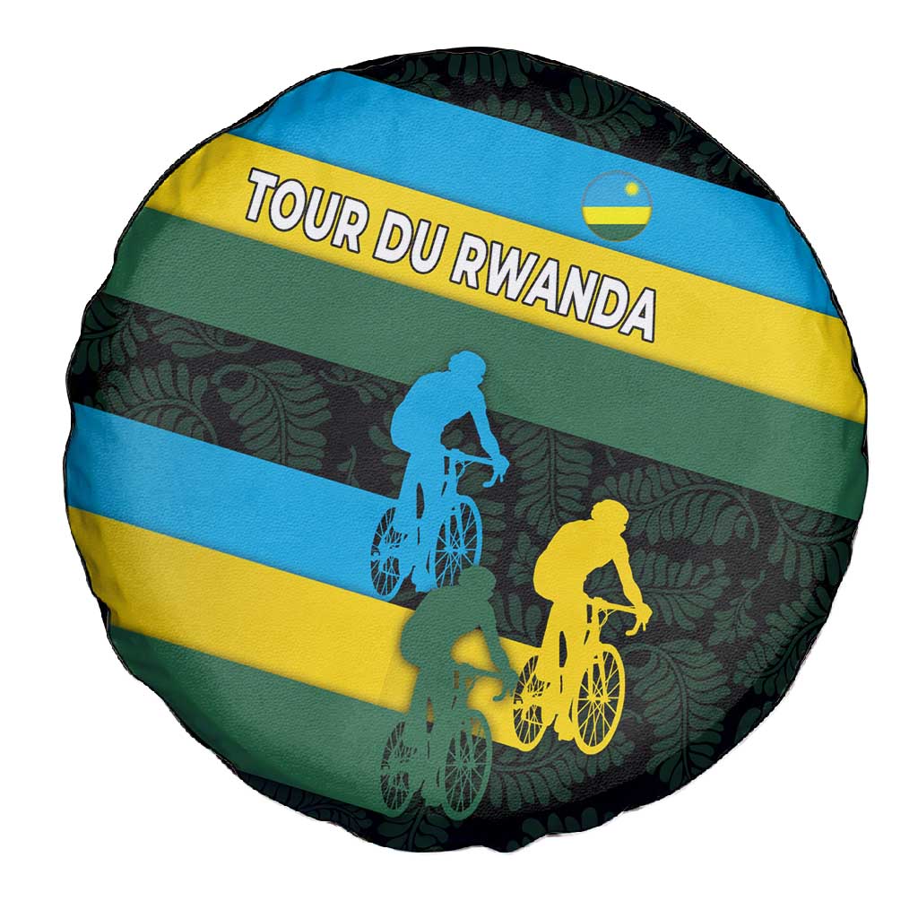 Rwanda Spare Tire Cover with Tour du Rwanda Cycling Race Flag Stripe Spirit
