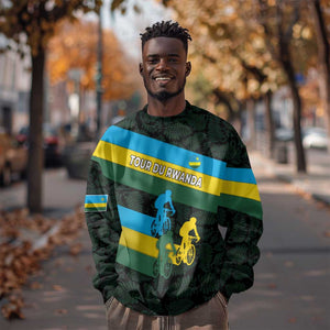 Rwanda Sweatshirt with Tour du Rwanda Cycling Race Flag Stripe Spirit