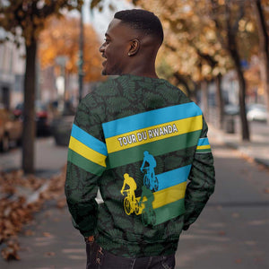 Rwanda Sweatshirt with Tour du Rwanda Cycling Race Flag Stripe Spirit