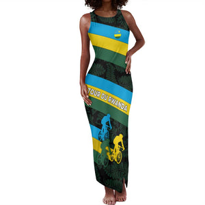 Rwanda Tank Maxi Dress with Tour du Rwanda Cycling Race Flag Stripe Spirit