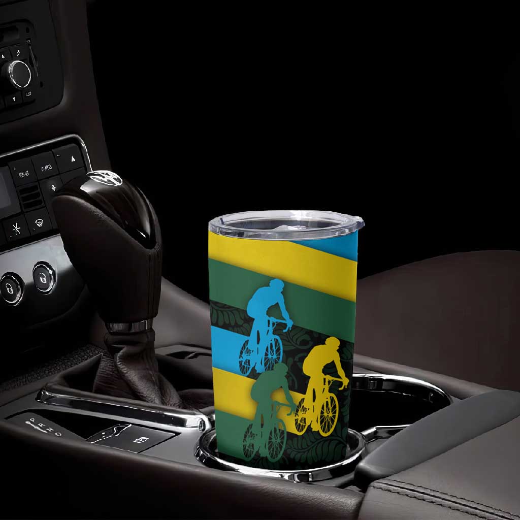 Rwanda Tumbler Cup with Tour du Rwanda Cycling Race Flag Stripe Spirit