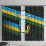 Rwanda Window Curtain with Tour du Rwanda Cycling Race Flag Stripe Spirit