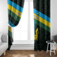 Rwanda Window Curtain with Tour du Rwanda Cycling Race Flag Stripe Spirit