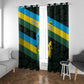 Rwanda Window Curtain with Tour du Rwanda Cycling Race Flag Stripe Spirit