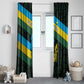 Rwanda Window Curtain with Tour du Rwanda Cycling Race Flag Stripe Spirit