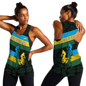Rwanda Women Racerback Tank with Tour du Rwanda Cycling Race Flag Stripe Spirit