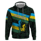 Rwanda Zip Hoodie with Tour du Rwanda Cycling Race Flag Stripe Spirit