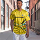 Rwanda Baseball Jersey with Basketball League Court Hoop Yellow Wave Spirit