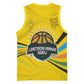 Rwanda Basketball Jersey with Basketball League Court Hoop Yellow Wave Spirit - African Pride