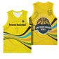 Rwanda Basketball Jersey with Basketball League Court Hoop Yellow Wave Spirit - African Pride