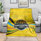Rwanda Blanket with Basketball League Court Hoop Yellow Wave Spirit