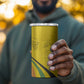 Rwanda 4 in 1 Can Cooler Tumbler with Basketball League Court Hoop Yellow Wave Spirit