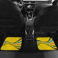 Rwanda Car Mats with Basketball League Court Hoop Yellow Wave Spirit