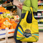 Rwanda Grocery Bag with Basketball League Court Hoop Yellow Wave Spirit