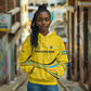 Rwanda Hoodie with Basketball League Court Hoop Yellow Wave Spirit