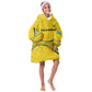 Rwanda Kid Wearable Blanket Hoodie with Basketball League Court Hoop Yellow Wave Spirit