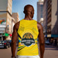 Rwanda Men Tank Top with Basketball League Court Hoop Yellow Wave Spirit