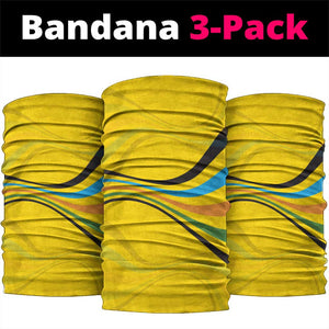 Rwanda Neck Gaiter with Basketball League Court Hoop Yellow Wave Spirit - African Pride