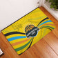 Rwanda Rubber Doormat with Basketball League Court Hoop Yellow Wave Spirit