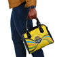 Rwanda Shoulder Handbag with Basketball League Court Hoop Yellow Wave Spirit