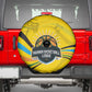 Rwanda Spare Tire Cover with Basketball League Court Hoop Yellow Wave Spirit