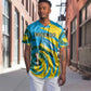 Rwanda Baseball Jersey with Imigongo Spiraling Flag Hand Wave Time Spirit