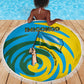 Rwanda Beach Blanket with Imigongo Spiraling Flag Hand Wave Time Spirit