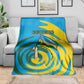 Rwanda Blanket with Imigongo Spiraling Flag Hand Wave Time Spirit