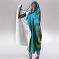 Rwanda Hooded Blanket with Imigongo Spiraling Flag Hand Wave Time Spirit
