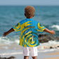Rwanda Kid Hawaiian Shirt with Imigongo Spiraling Flag Hand Wave Time Spirit