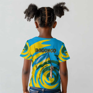 Rwanda Kid T shirt with Imigongo Spiraling Flag Hand Wave Time Spirit