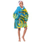 Rwanda Kid Wearable Blanket Hoodie with Imigongo Spiraling Flag Hand Wave Time Spirit