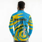 Rwanda Long Sleeve Polo Shirt with Imigongo Spiraling Flag Hand Wave Time Spirit