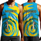 Rwanda Men Tank Top with Imigongo Spiraling Flag Hand Wave Time Spirit