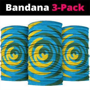 Rwanda Neck Gaiter with Imigongo Spiraling Flag Hand Wave Time Spirit - African Pride