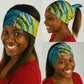 Rwanda Neck Gaiter with Imigongo Spiraling Flag Hand Wave Time Spirit - African Pride