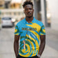 Rwanda Polo Shirt with Imigongo Spiraling Flag Hand Wave Time Spirit