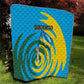 Rwanda Quilt with Imigongo Spiraling Flag Hand Wave Time Spirit