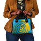 Rwanda Shoulder Handbag with Imigongo Spiraling Flag Hand Wave Time Spirit
