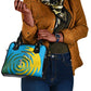 Rwanda Shoulder Handbag with Imigongo Spiraling Flag Hand Wave Time Spirit