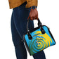Rwanda Shoulder Handbag with Imigongo Spiraling Flag Hand Wave Time Spirit
