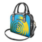Rwanda Shoulder Handbag with Imigongo Spiraling Flag Hand Wave Time Spirit