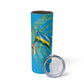 Rwanda Skinny Tumbler with Imigongo Spiraling Flag Hand Wave Time Spirit