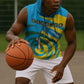 Rwanda Sleeveless Hoodie with Imigongo Spiraling Flag Hand Wave Time Spirit - African Pride